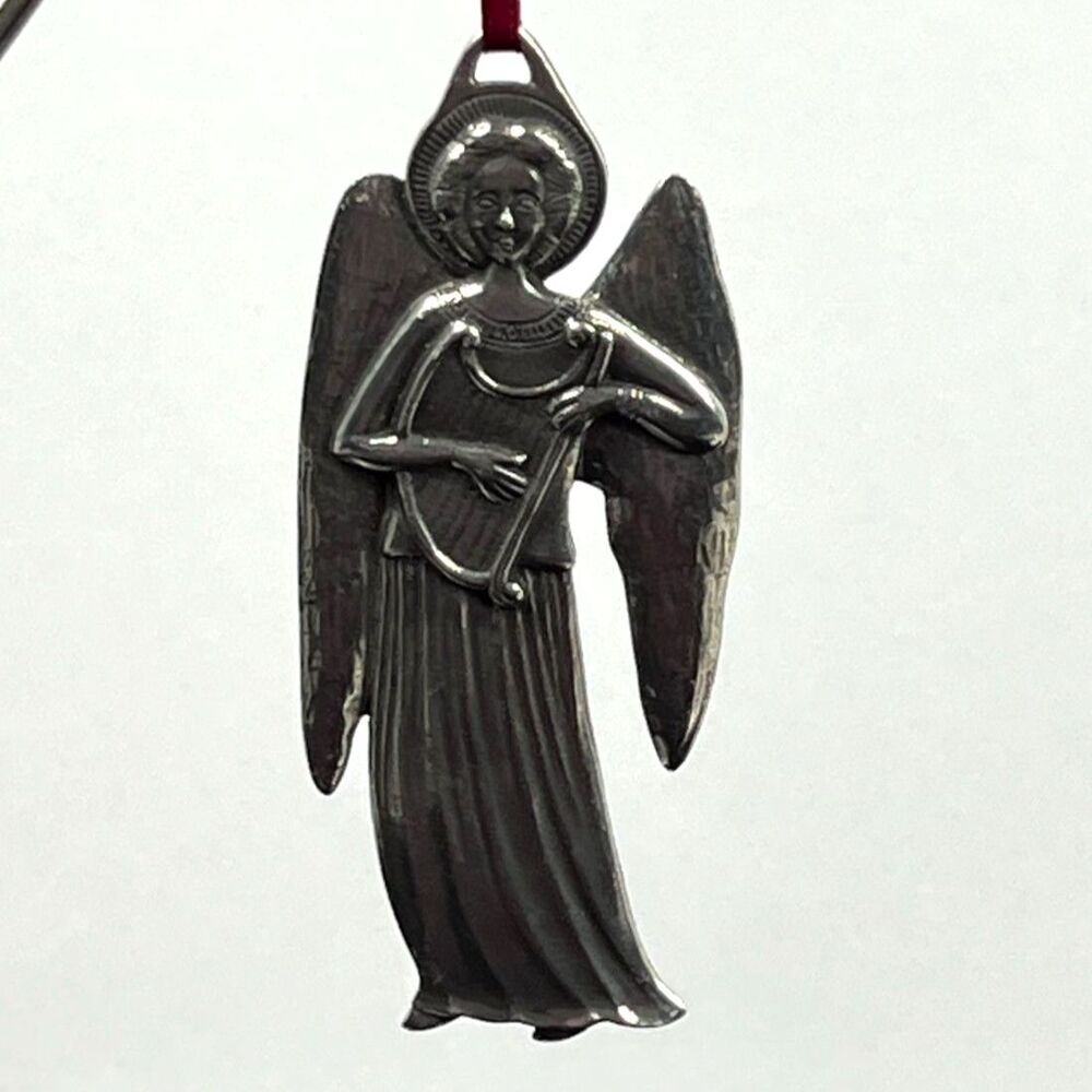 Vintage 1987 Danforth Pewter Angel Christmas Ornament Handmade VTG